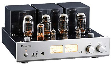 MUZISHARE X7 Push-Pull-Vakuum-Röhrenvollverstärker, MM-Phono-Verstärker, XLR Eingang, Ausgangsleistung 2x25W oder 2x45W, mit Fernbedienung, AC115 oder AC230 umschaltbar