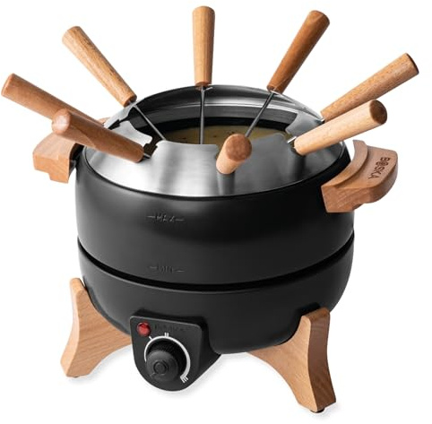 Boska Fondueset Elektrisch Party 2.3L - Fondue elektrisch - Für Käsefondue, Schokofondue, Hotpot, Fleischfondue - Temperaturregler - 2,3 Liter - Edelstahl - Fondue gerät