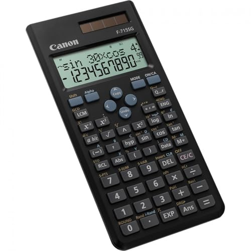 Canon F715SG wissenschaftlicher Schulrechner (2-zeilige Anzeige, 250 Funktionen), schwarz
