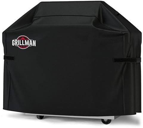 Grillman Premium Grill Abdeckhaube für Outdoor Grill Heavy Duty Wasserdicht BBQ Grillabdeckung Reißfest Windabweisend Große Grill Gasgrill Abdeckung für Hinterhof Schwarz