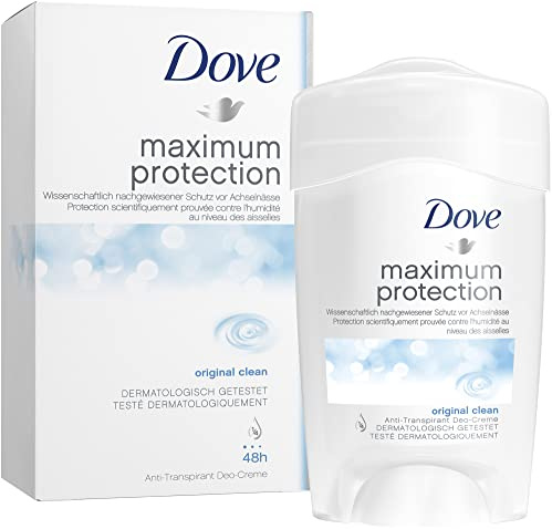 Dove Deocreme Damen 3er Pack Maximum Protection Antitranspirant 48 Stunden Schutz dermatologisch getestet (3 x 45 ml)