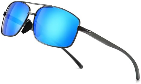 SUNGAIT Ultraleichte Rechteckig Sonnenbrille Herren Polarisierte UV400-Schutz CAT 3