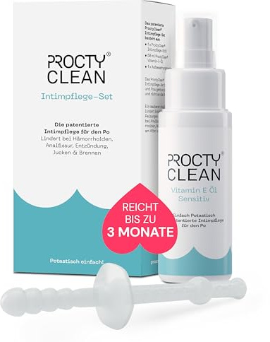 ProctyClean Intimpflege-Set für den Po, Analhygiene bei Hämorrhoiden & Co | Innovation für den Po, statt Hämorrhoidensalbe, Hämorrhoiden Zäpfchen, Linderung bei Analfissuren, Afterjucken, Brennen