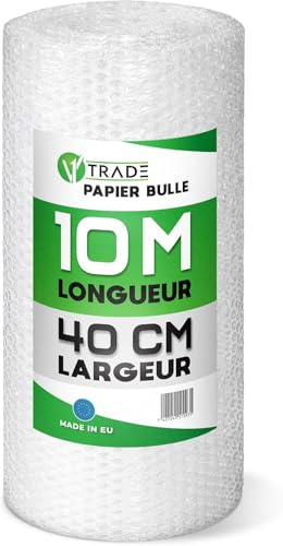 V1 Trade Luftpolsterfolie Rolle 40cm x 10m – Noppenfolie Rolle Für Versand – Bubble Wrap Zum Schutz Zerbrechlicher Waren – Verpackungsmaterial Für Haushalt Und Umzug