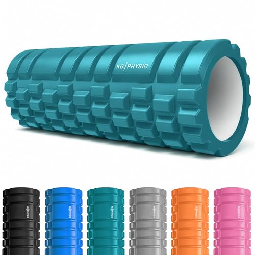 KG PHYSIO Faszienrolle Wirbelsäule, Rücken & Beine - 3-Zonen Massageroller (Weich/Mittel/Intensiv), EVA Foam Roller, Faszienrolle Rücken, Yoga Rolle zum Warm-up, Trainieren & Massieren (33 x 13,5 cm)