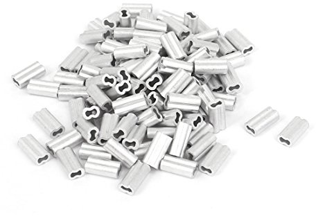 sourcing map 1 mm Drahtseil ALUMINIUM Ärmel Clip Beschläge Kabel verarbeitet 100 de