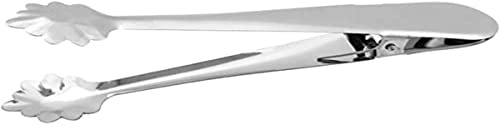 Fackelmann 12428 Eiswürfelzange, Edelstahl, silber/grün, 18,5 x 8 x 2,5 cm