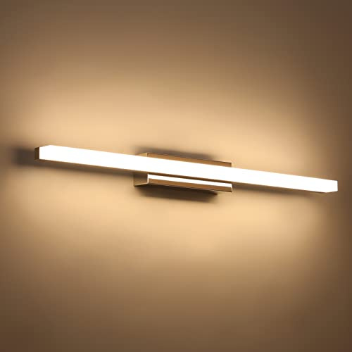 Klighten Spiegelleuchte Bad LED 14W 60cm, IP44, Warmweiß 3000K, Chromfarbe | Aluminium + Edelstahl + Acryl, 910 Lumen, Spiegellampe Bad, Badezimmerlampe Wand, IP44 Spritzwassergeschützt
