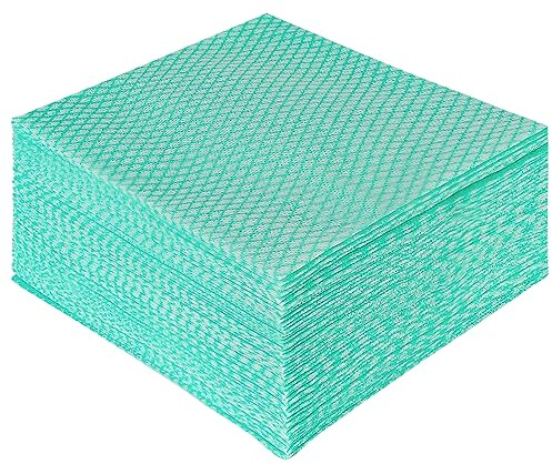 JEBBLAS Einweg-J-Tücher Packung mit 50 Blatt，Wiederholtes spültuch, abwaschlappen küche，abwaschlappen，spültücher (Grün)