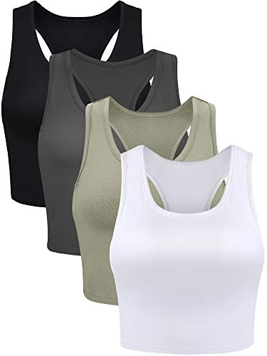 Geyoga Damen Casual Crop (4er Pack)