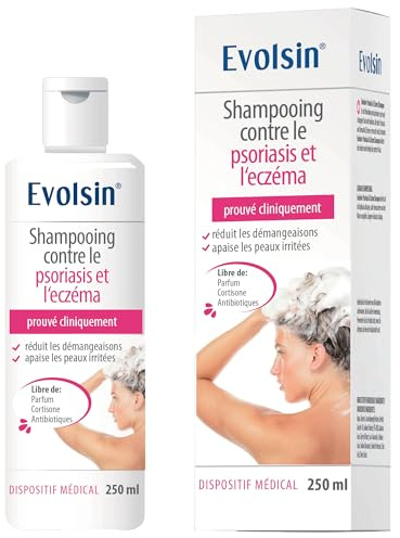 Evolsin® Ekzem & Psoriasis Shampoo bei Schuppenflechte, Ekzemen &Neurodermitis auf kopfhaut & Körper I OHNE KORTISON I Medizinprodukt I Bei Neurodermitis & Schuppenflechte Kopfhaut