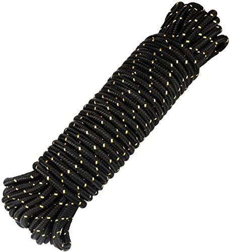 G2PLUS 8mm Paracord Seil, Schwarz Nylonseil, 20M Multifunktional Outdoor Seil, Kletterndes Zugbinde Seil, Wäsche Seil für Kampierenden Garten im Freien