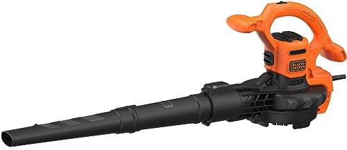 Black+Decker 3-in-1 Elektro-Laubsauger / Laubbläser BEBLV260 (2.600 Watt, mit Häcksler, hohe Blasgeschwindigkeit von 315 km/h, 40l Fangsack und Tragegurt, für Terrassen, Wege, Einfahrten)
