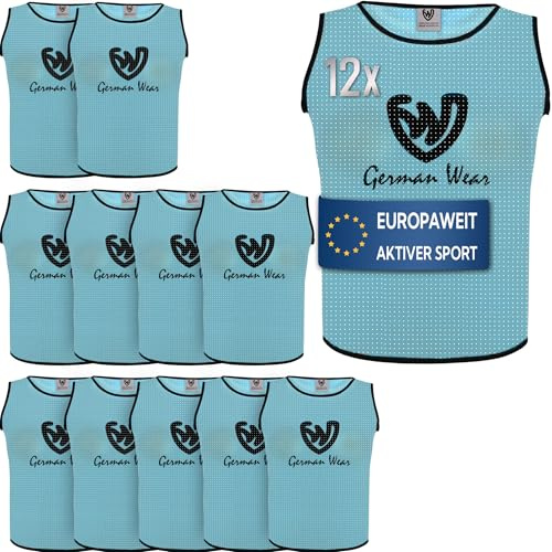 German Wear 12x Fußball Leibchen Trainingsleibchen Markierungshemd Fußballleibchen für Kinder Jugend und Erwachsene