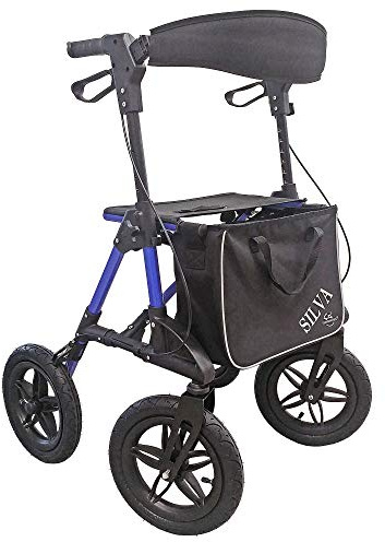 Trendmobil SILVA faltbarer Leichtgewichtrollator Geländerollator Rollator inkl. Stockhalterung und Einkaufstasche mit Luftbereifung