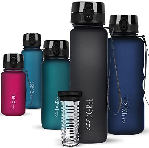 720°DGREE Trinkflasche mit Fruchteinsatz ”uberBottle” – BPA-Frei, Leicht | Premium Tritan Sportflasche - 5 Größen, viele Farben - Wasserflasche für Sport, Kinder, Schule, Fahrrad, Büro, Uni, Outdoor