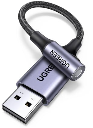 UGREEN USB auf 3.5mm Klinke Adapter Soundkarte für Computer, PS5, Switch, Lautsprecher, Mikrofon 4 Polig TRRS