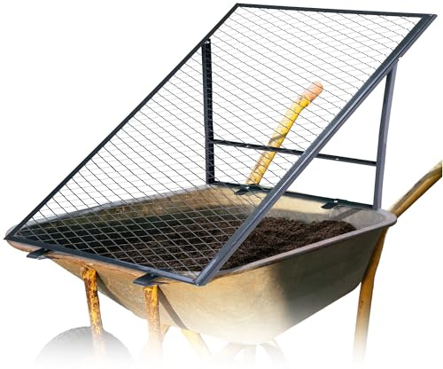 Novatool Boden Durchwurfsieb für Schubkarre 100x50 cm, aus pulverbeschichtetem Stahl, Durchwurfgitter Sieb für Erde Sand Kompost, Gartensieb Metallsieb Gitter Erdsieb Kompostsieb Gartenerde