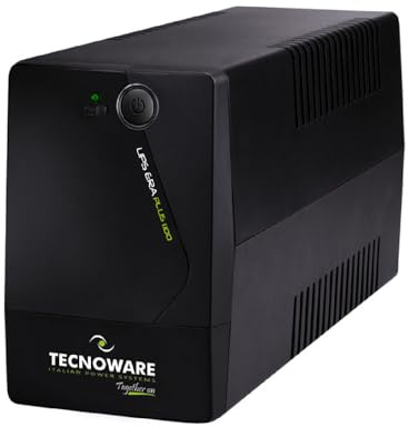 Tecnoware Era Plus Unterbrechungsfreie Stromversorgung (USV), 1100 VA, einphasig, Pseudo-Sinuswelle, AVR-Stabilisierung, Schwarz