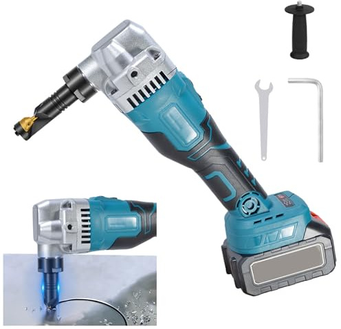 Knabber Blechknabber Kompatibel mit Makita 18V Akku, 950W 3.5m/min | 1900SPM Bürstenlose Elektro-Metallschere mit 360° Drehbarer Knabberkop, 3 Stufige Akkubetriebener Metallknabber (ohne Akku)