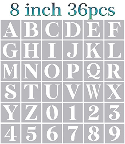 Yamcyh 20,3 cm große Buchstabenschablonen Alphabet Schablonen zum Malen auf Holz, Schilder, Wand, Veranda DIY Handwerk