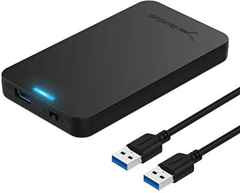 SABRENT Festplattengehäuse 2,5 Zoll USB 3.2 Gen 1 auf SATA III - Externes SSD/HDD Gehäuse mit UASP Unterstützung, werkzeugfreie Montage, kompatibel mit 7mm/9.5mm Laufwerken (EC-UASP)