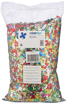 Relaxdays Konfetti Großpackung, 1kg Glitzerkonfetti, kunterbuntes Folienkonfetti, Fasching, Karneval, Geburtstag, bunt