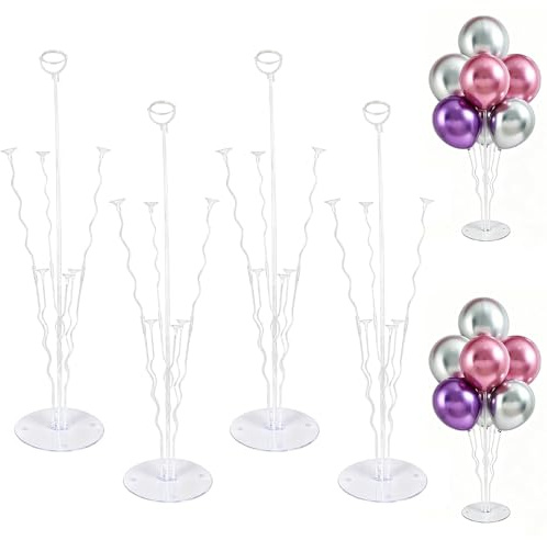 4PCS Ballon Stick Halter Transparente Ballonsticks Luftballons Ständer HalterDesktop Ballonständer Dekoration für Party Feier
