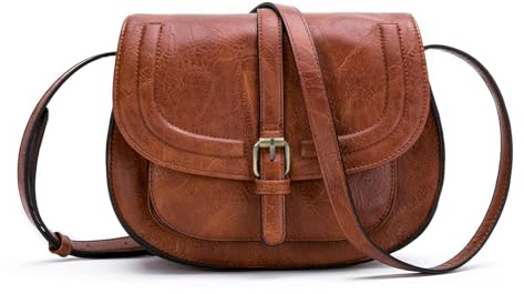 AFKOMST Umhängetasche Damen Klein, Frauen PU Leder Schultertaschen, Handtasche Damen, mit Verstellbar Abnehmbar Schultergurt…