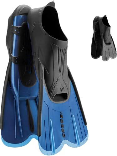 CRESSI Agua Short Fins Blue 43/44 - Self Adjusting Flossen für Schnorcheln, Schwimmen und Trainieren, Blau, 43/44