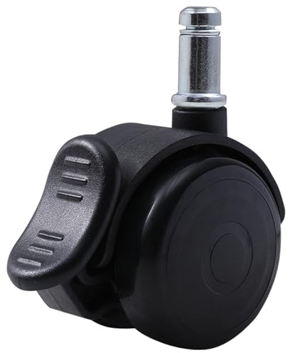 bürostuhl rollen mit bremse 11mm Hartbodenrollen für Bürostühle 5er Set Ersatzrollen Schreibtischstuhl Rollen, Gummirollen für Teppich und Parkettböden und Fliesen, Bürostuhlrollen 50mm bis 250kg