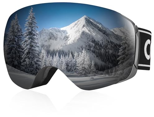 COOLOO Skibrille Herren Damen Jugendliche - Magnetischer OTG Rahmenloser Anti-Beschlag-Schutz mit 100% UV-Schutz