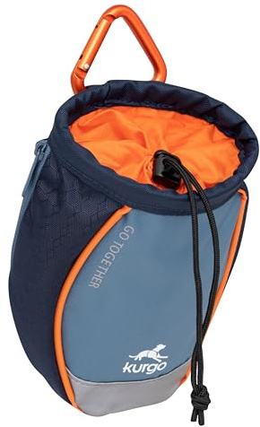 Kurgo Go Stuff It Leckerlitasche - Gassi Tasche für Hundeleckerlis - Geeignet für Hundetraining - Reflektierend & mit Karabinerhaken - Einfacher Zugang - Leckerlibeutel für Hunde - Navy