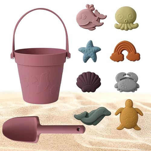 CHSEEO Sandspielzeug Silikon, 8 Stück Strandspielzeug Kinder, Sandkasten Spielzeug, Sandformen, Tierformen, Gartenspielzeug für Kinder, Sandspielzeug für Mädchen Junge-3