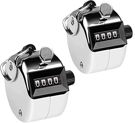 KAIAIWLUO Handzähler Zähler,2 PCS 4-Stellige Zähler Klicker Fingerzähler Digital Zähler Klicker Zähler Klicker Counter Hand-Hlick-Zähler für Personenzähler Coaching Stricken Golf und Reihenzähler