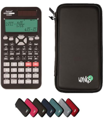 Rebell SC2060S Taschenrechner inklusive Schutztasche von WYNGS in Schwarz - Basic Set