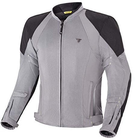 SHIMA JET - Atmungsaktive MESH-Paneele, Wasserdichte, Herausnehmbare Membrane, Level 2 Rückenprotektor inklusive, Erweiterte Einstellmöglichkeiten (Jacke Herren, Grau, XL)