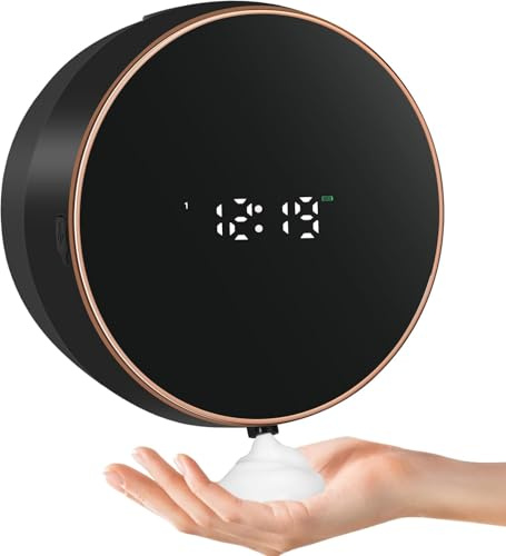 Seifenspender Automatisch Wandbefestigung Schaumseifenspender Elektrischer Soap Dispenser No Touch Wandmontage Mit Sensor Seifenschaumspender Kunststoff Küche Bathroom Schaumspender Schwarz