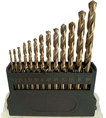 STROTON Hss Bohrer Set M42 8% Cobalt (1,5mm-6,5mm/13tlg) für Edelstahl und Hard Metall,Professionel Metallbohrer.