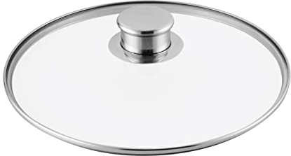 Gastrosus 163930-28 Glasdeckel Industar 28 cm, Pfannendeckel aus Glas mit Edelstahlrand, Universaldeckel 28 cm Glas mit Edelstahl