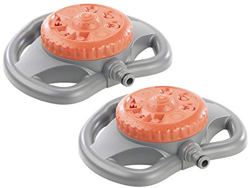 Royal Gardineer Regner: 2er-Set Kreis-Rasensprinkler, 8 Sprüh-Funktionen, für Gartenschläuche (Sprinkler zur Bewässerung, Geräte zur Bewässerung, Garten)