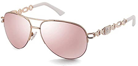 FONHCOO Verspiegelte Sonnenbrille Damen UV400 Brille Vintage Pilotenbrille Retro Sunglasses Women mit auffälliger Verspiegelung