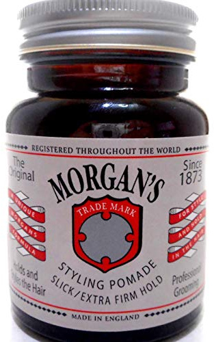 Morgan's Pomade Haar-Styling-Pomade für glatte Looks, Hoher Glanz und extra starker Halt, Geeignet für dickes, ungezähmtes Haar, Ideal für voluminöse Frisuren 100g