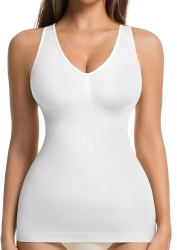 ONEW Shapewear Unterhemd Damen Bauchweg Kompression Tank Top Body Shaper | Figurformendes Camisole Hemdchen Nahtloses Trägertop