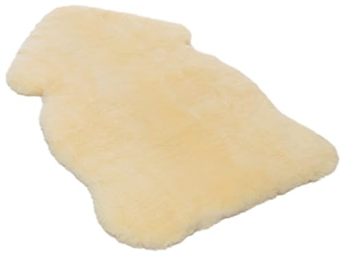 Baby-Lammfell WERNER CHRIST BABY – kuscheliges, medizinisches Fell, ideal für Kinderwagen, als Krabbelmatte oder Babyteppich. Längen +/- 85 cm, Farbe natur gold-gelb
