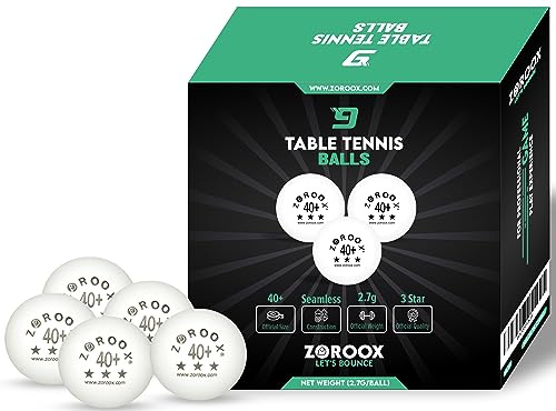 ZOROOX Tischtennisbälle - Weiße & Orange 3-Sterne 40+ | 9, 18, 36 oder 72 Ballpakete | Hochwertige ABS-Trainingsbälle für Innen- & Außentische, Wettkämpfe und Freizeitspiele (9 Ballpakete, Weiße)