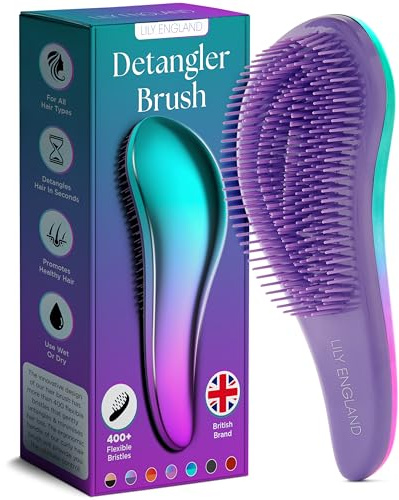 Haarbürste zum Entwirren, hervorragende Qualität für Salonfrisuren – die beste Bürste für feines, dickes, lockiges, trockenes oder feuchtes Haar und Kinder (Meerjungfrau) Lily England