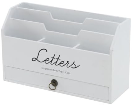 Boltze Briefständer Lemgo (Farbe Schwarz/Weiß, L x B x H 30 x 11 x 18 cm, für den Indoorbereich, Dekofigur, Dekoaufsteller, Dekoration) 4424900