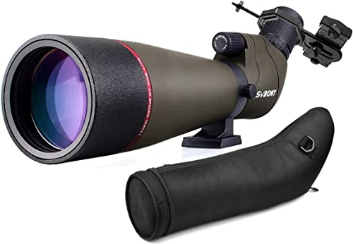 Svbony SV13 HD Spektiv, Sportschützen Vogelbeobachtung 20-60x80 | für Wildtierbeobachtung, Smartphone-Fotografie, HD Porro Prisma, FMC Optik, Wasserdicht, Handyadapter inklusive