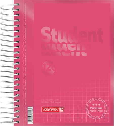 BRUNNEN Collegeblock Premium Student Colour Code | A6, kariert, 120 Blatt, tulip
